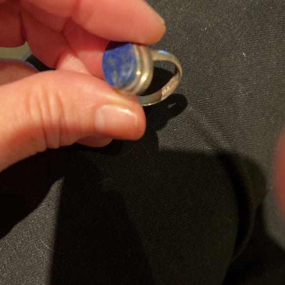 Silver ring blue stone with speckles 925 sterling - Picture 7 of 9